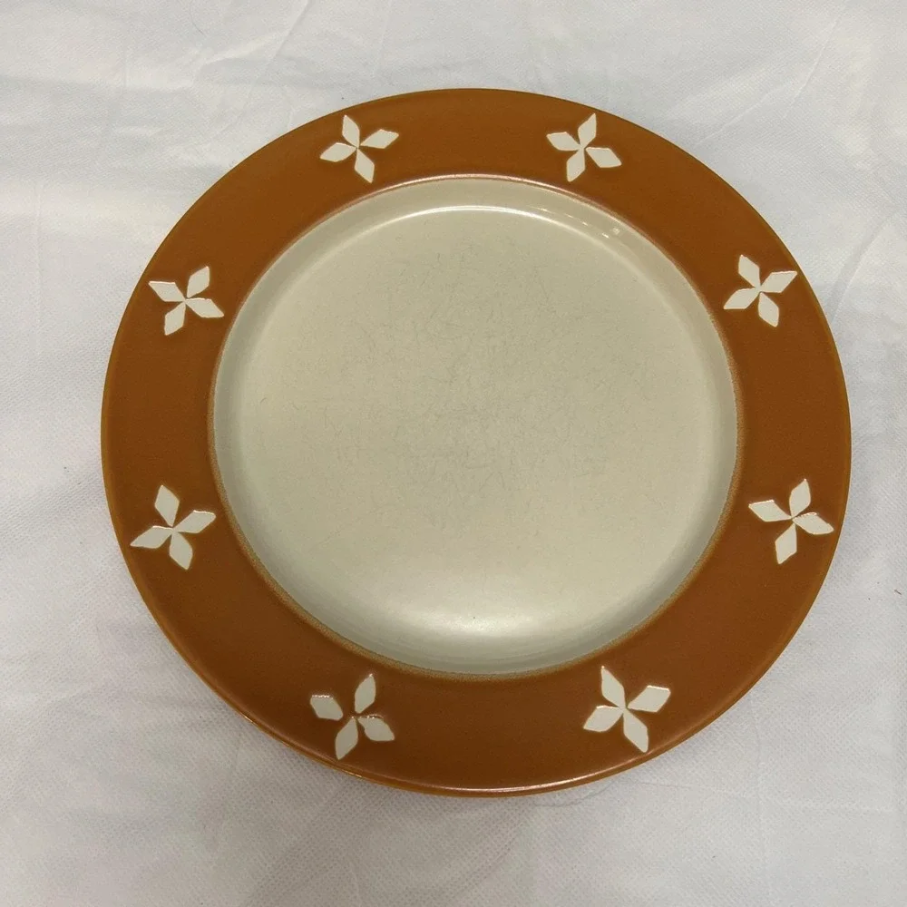 Vtg Pottery Barn Dune Persimmon Dinner Plates 2 MCM Boho Replacement